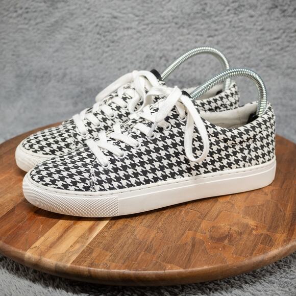 Designer J Crew Hounds Tooth Design Lace Up Sneakers Size 7 - Picture 3 of 9